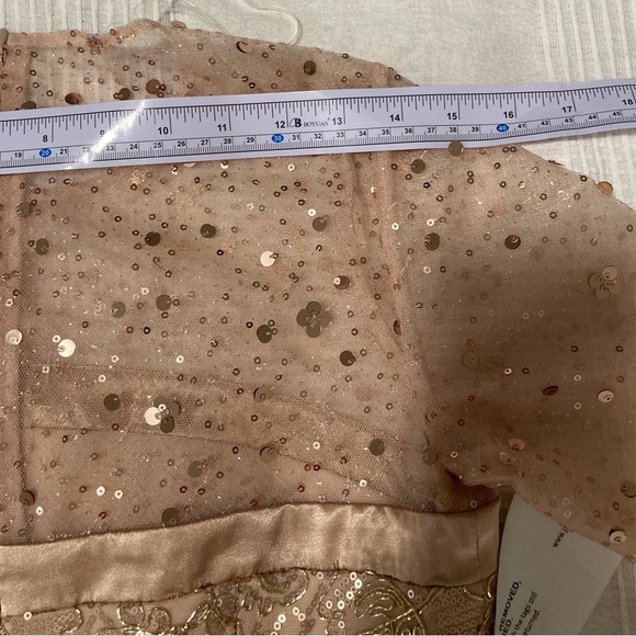 JS Collections Maisie Illusion Column Gown in Rose Gold - Picture 6 of 16